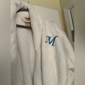 White Plush Bath Robe with “M” monogram!
